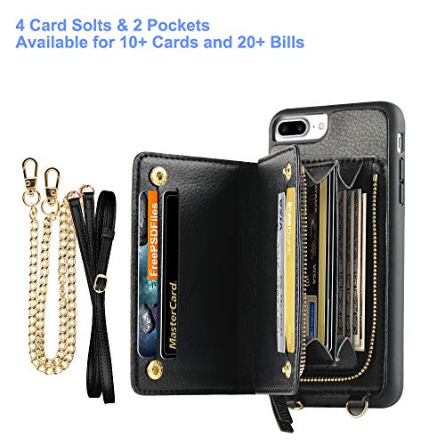 LAMEEKU iPhone Plus Case Wallet, iPhone Plus Card Holder Case