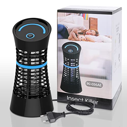 Regevo Lámpara Antimosquitos Eléctrica - Mata Moscas 4W UV de Alta Eficiencia, Exterminador de Insectos, Mosquitos y Polillas para Interior (Casa, Cocina, Dormitorio), Exterior y Terraza Cubierta