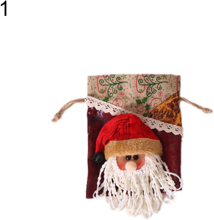 856Store-Party Favors -Cute and Durable Christmas GiftChristmas Santa Elk Snowman Drawstring Gift Bag Candy Storage Pouch Party Supply - Santa Clause*