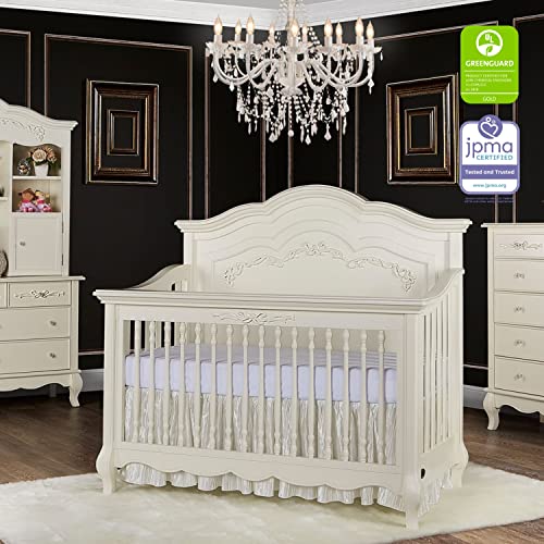 Evolur Aurora 5In1 Convertible Crib In Ivory Lace, Greenguard Gold