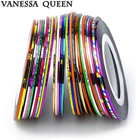 Vanessa Queen 30 Multicolor Mixed Colors Rolls Striping Tape Line Nail Art Decoration Sticker DIY Nail Tips
