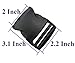 Plastic Buckles 2 Inch (pack of 4)- Quick Side Release Buckle Clips for Luggage Straps, Pet Collar, Backpack Repairing - One Adjustable End, Black, by Beaulegan
