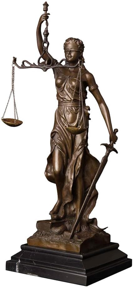 15.35“ Bronze Lady Scales of Justice Statues Themis Statuette Sculpture Greek Goddess Lawyer Figurines