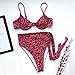 Women High Cut Bikini Set – Ladies Sexy Leopard Print Padded Two Piece Swimsuit – Tie Waist Beachwearthumb 2