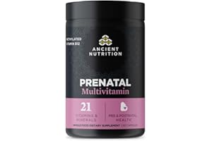 Ancient Nutrition Prenatal Vitamins, Multivitamin for Women with Vitamin C, B12, Magnesium and Folate, Supports Pregnancy and Fertility Health, 90 Ct