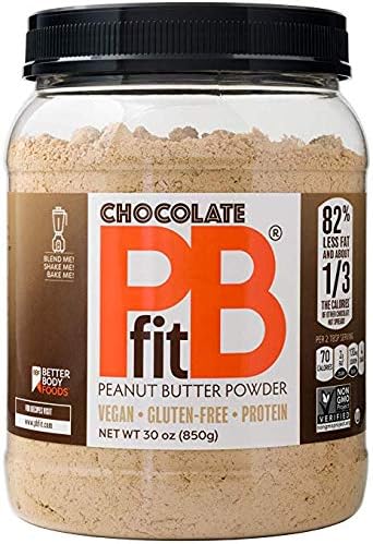 PBfit All-Natural Chocolate Peanut Butter Powder, Powdered Peanut Spread from Real Roasted Pressed Peanuts and Cocoa, 5g of Protein (30 oz.) (2 pack)