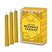 Hyoola 5 Inch Beeswax Taper Candles 12 Pack - Handmade, All Natural, 100% Pure Unscented Bee Wax Candle - Tall, Decorative, Golden Yellow - 5 Hour Burn Time