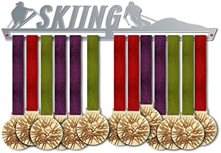 VICTORY HANGERS Skiing Medal Hanger Display - Award Medal Holder - 100% Stainless Steel - Perfect Rack Gift for Champions!