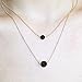 POSHFEEL Lava Stone Pendant Essential Oil Diffuser Multilayer Choker Necklace for Women, Gold