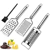 Set van 3 raspen, bolatus kaasraspen, citroenzester handrasp voor keuken, grove rasp, roestvrij staal, rasp, citrus…