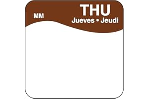 DAYMARK SAFETY SYSTEMS DayMark MoveMark Day of The Week Trilingual Removable Label, Thursday, 1" x 1", Brown (Roll of 1000)