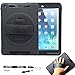 MOTONG iPad air 2 case 360 Degree Rotation Case With Stand, Rugged: Water resist, Dirt and Shock Proof, leather hand strap with built-in stand, for iPad Air 2 only(Black)(Fulfilled by Amazon)