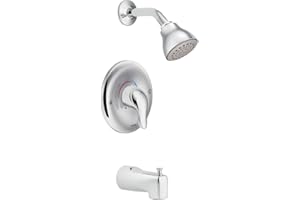 Moen Chateau Chrome Posi-Temp Bathtub Trim Kit with Shower Head, Lever Handle, and Tub Spout, Valve Required, TL183EP