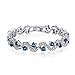 Feraco Womens Blue Sapphire Bracelet for Mom Tennis Cubic Zirconia Bridal Jewelry