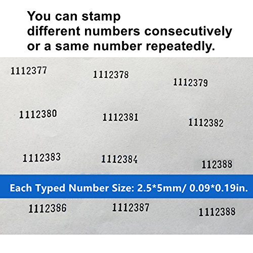 Automatic Number Stamp SENREAL Self Inking Number Stamps Kit Portable Numbering Machine with Metal Auto Jump Digits 2.3x1.4x5.1”-8 Digits