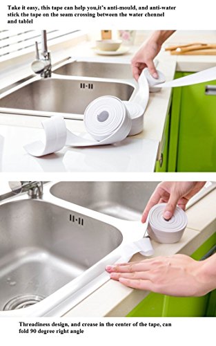 Winnerbe Kitchen Bathroom Wall Sealing Tape Waterproof Mold Proof Adhesive Tape - Thumbnail 5