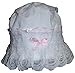 N'Ice Caps Baby Girls Bonnet White Lace Newborn Infant Toddler Sun Hat Special Occasion (Pink Ribbon White, 6 Months)