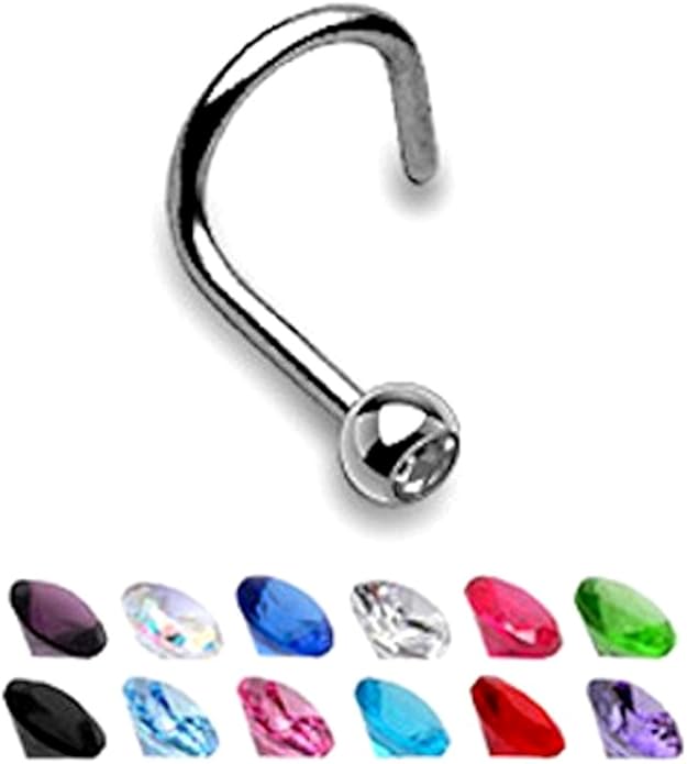 KULTPIERCING Pack of 11 Corkscrew Nose Studs Amazon.co.uk Jewellery