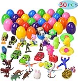 QIJUN Easter Eggs 30 Surprise Eggs with 30 Mini Toys Filled with Novel Assemble Toys Boy and Girl Party Favor