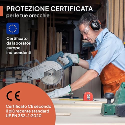 Senner ® WorkPro Ultra | Cuffie Antirumore per Lavoro e Tempo Libero – Paraorecchie di Sicurezza Regolabili, Cancellazione del Rumore, SNR 33-34 dB, Protettori Auricolari CE, Unisex
