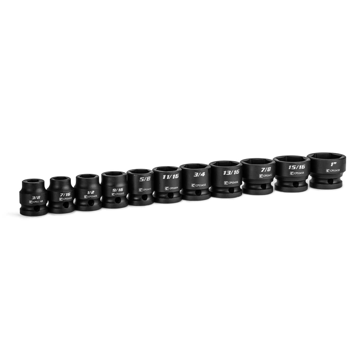Capri Tools 1/2 in. Drive Stubby Impact Socket Set, SAE, 3/8 to 1 in, 11-Piece Image Capri Tools 1/2 in. Drive Stubby Impact Socket Set, SAE, 3/8 to 1 in, 11-Piece Image