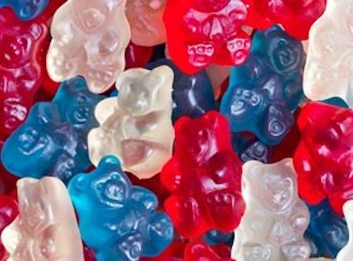 Patriotic Red White & Blue Gummy Bears 1LB Bag