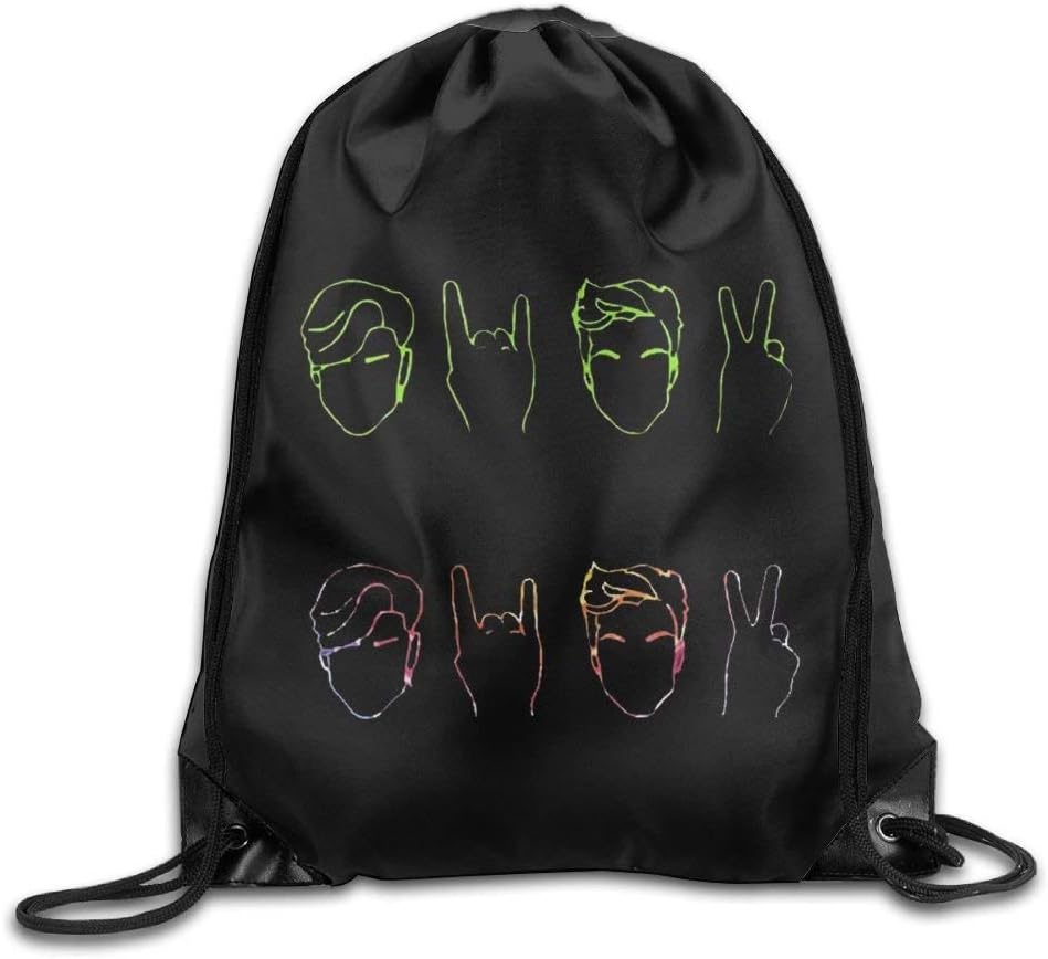 Dolan&Twins Logo Men & Women Drawstring Backpack White