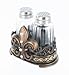 Fleur De Lis Salt & Pepper Shaker Set with Glass Shakers - Tuscan Creole Decor primary