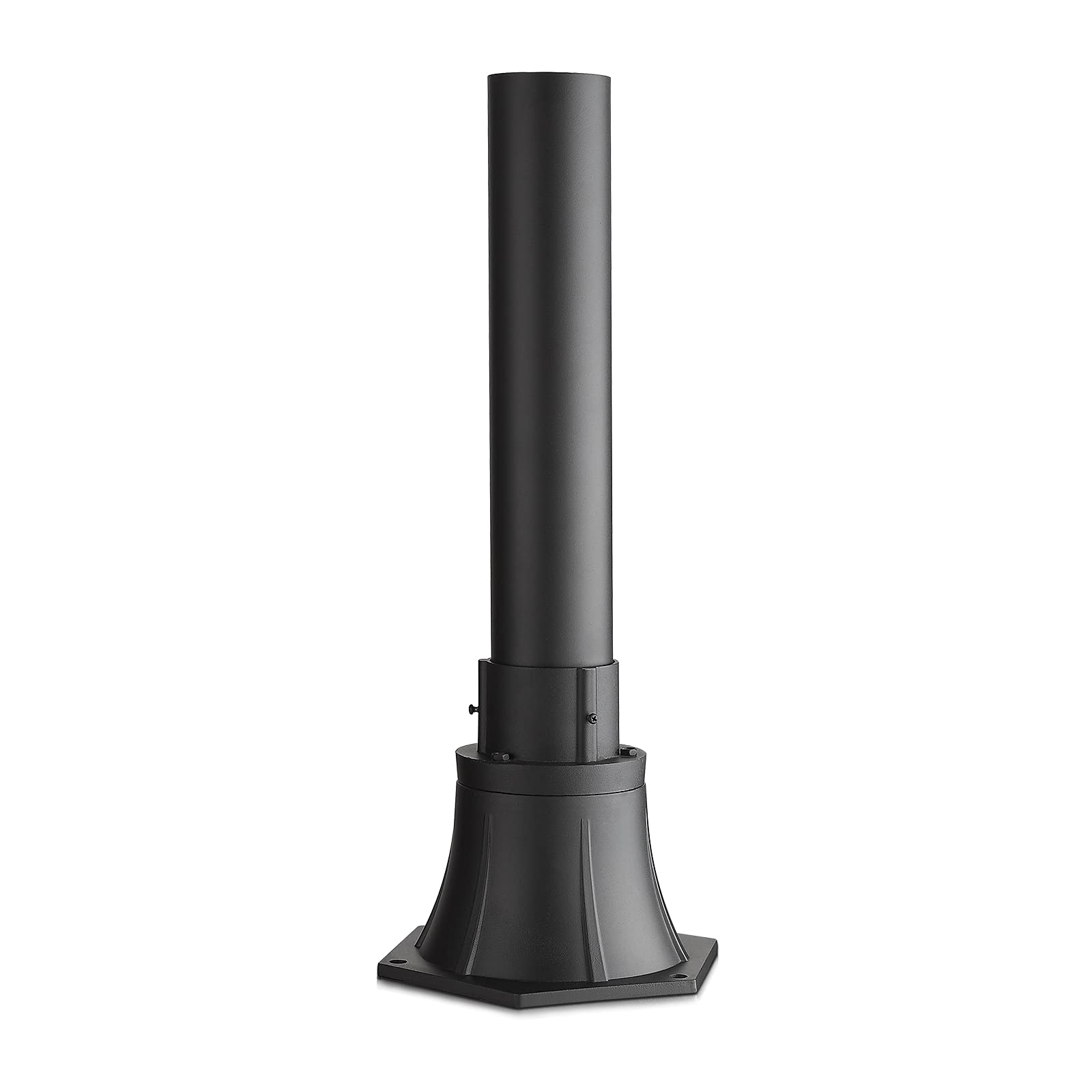 Photo 1 of Outdoor Post Light Pole with Base, HWH Outside Lamp Post Accessories, Black Aluminum Mounting Pole and Base for Exterior Pathway Patio Garage Yard Garden, 5HW39PA BK