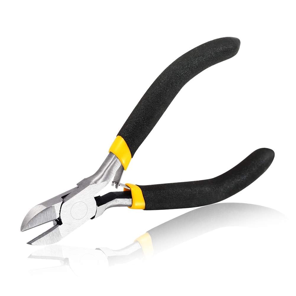 SPEEDWOX Diagonal Pliers Side Cutter 4 Inches Mini Fine Wire Cutting Plier Nippers with Springs Precision Micro Wire Cutters for Jewelry Making Crafts