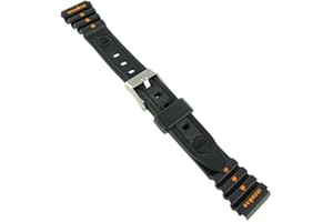 15mm Black Orange Ladies Rubber Fits Timex Ironman Triathlon Sports Watch Band 382111, Sports