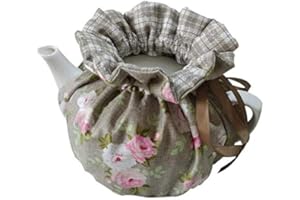 KABAKE Tea Cozy, Cotton Vintage Floral Teapot Dust Cover Tea Cozies, Kitchen Home Decorative Tea Cosy with Insulation Pad for Housewife, Friend, Mom