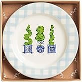 Mud Pie Ceramic Three Topiary Tidbit Plate
