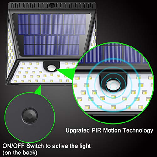 Solar Motion Sensor Lights Outdoor, Luposwiten 82 LED Bright Solar Powered Outdoor Security Wall Lights with 270° Wide Angle for Yard Fence Garden Garage-2 Pack