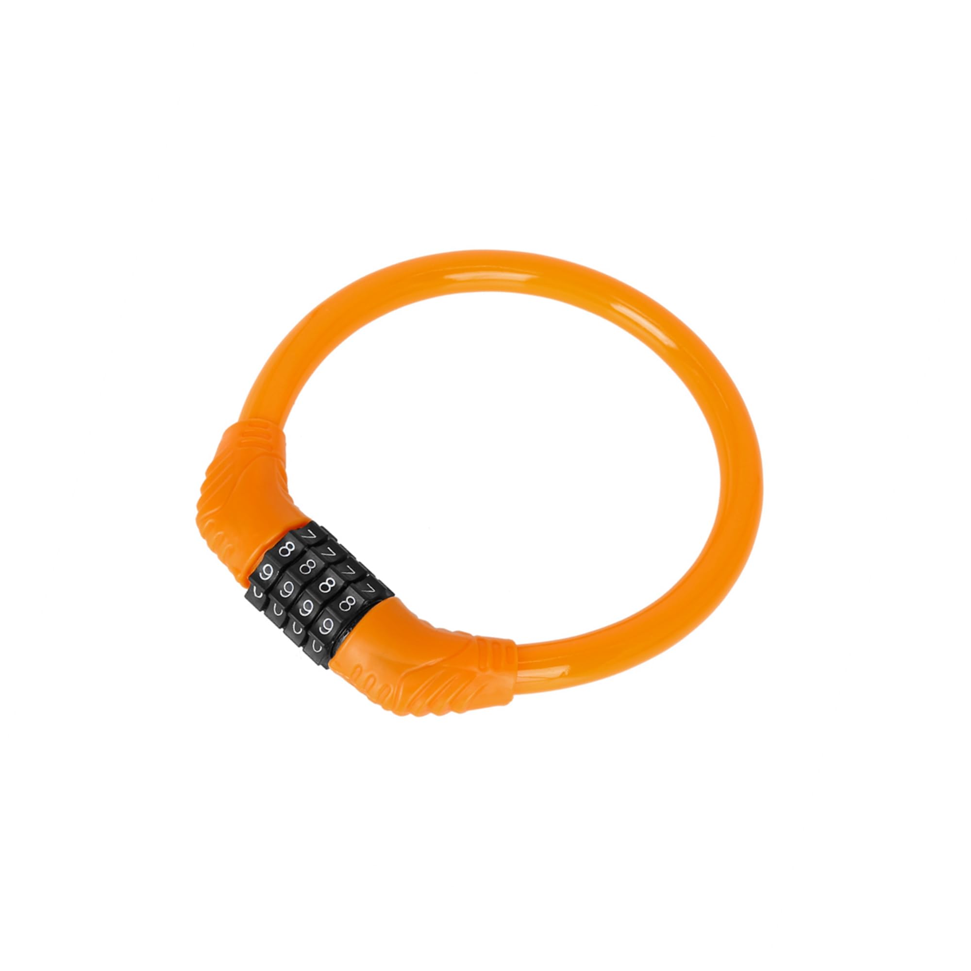 Hihaha 43cmx10mm Bike Cable Lock Portable 4 Digit Security Orange Durable Material