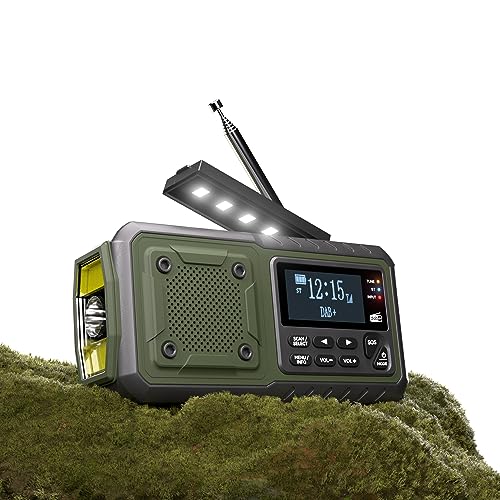 Acta Berg Kurbelradio DAB+/UKW, Notfallradio, 5.000 mAh Akku (Armee Grün)