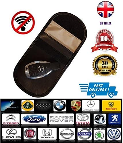 Genuine Faraday Cage Bag Car Keyless Entry Fob Guard Signal Blocker - Block Theft JJA BROS Key less Entry Anti-theft Locking Jammer Pouch (1)