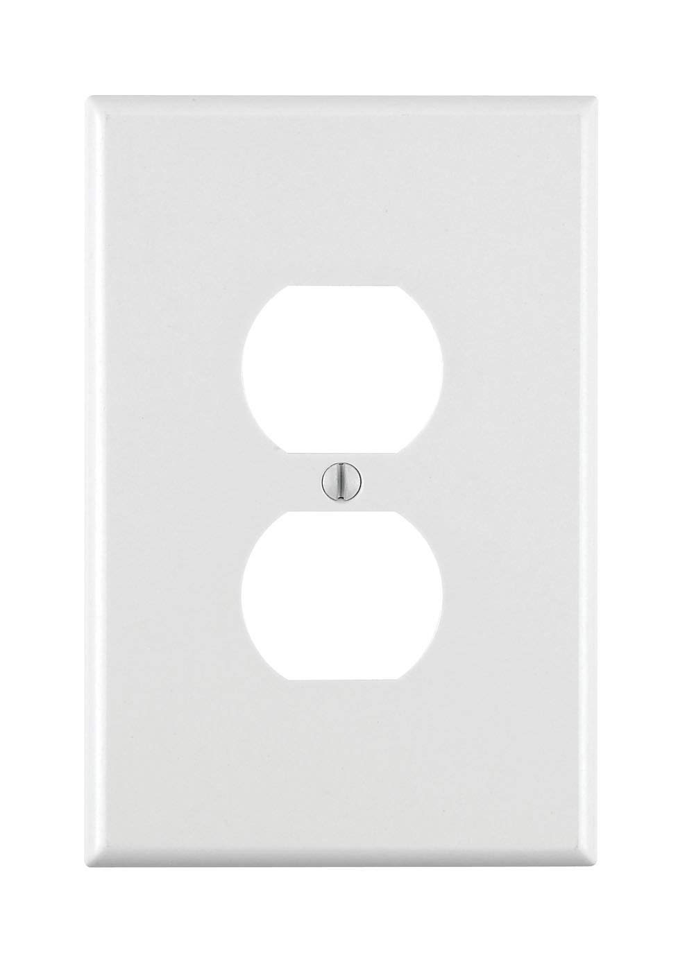 Leviton001-88103-W Single Gang White Duplex Receptacle Wallplate - 10 Pack