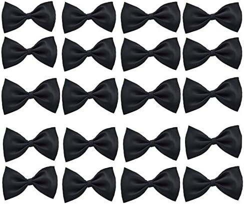 Glittermall  Solid Color Adjustable Boys Kids Bow Tie Collection - Black Color/20pcs