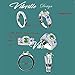 Vibrille Cushion-Cut Lab-Created Blue Sapphire and Cubic Zirconia Square Frame Bridal Wedding Ring Sets in Sterling Silver