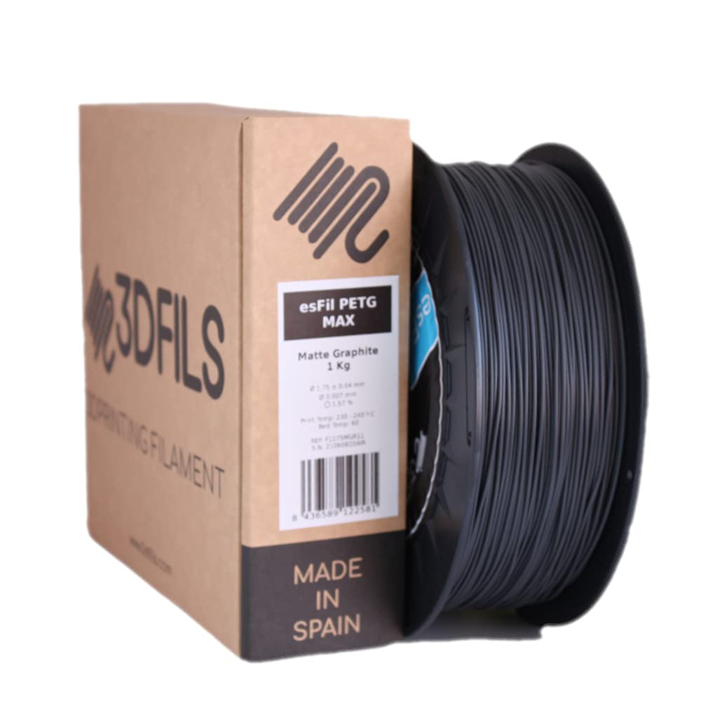 3DFILS - PETG Graphite Filament for 3D Printing (1.75 mm / 1 kg, Graphite)