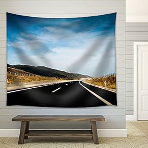Highway Leads to Distance - Fabric Wall Tapestry Home Decor - 51x60 inches