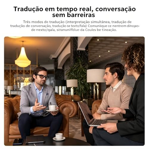 YARUIKE Óculos Inteligentes MT3 AI Tradução em Tempo Real, Câmera 8MP, Óculos com Câmera para Gravação, Anti-azul + Óculos de Sol, IP65, Bluetooth, Controle Tático, para Viagem e Trabalho (Preto)
