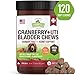 Cranberry UTI Treatment for Dogs – Soft Chews for Urinary Tract Health, Bladder Support & Lawn Protection – Natural Vet-Formulated Cranberry Supplements – USA Made – Peanut Butter Flavor
