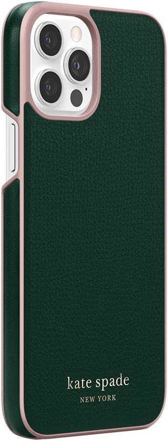 Amazon Com Kate Spade New York Wrap Case Compatible With Iphone 12 Pro Max Deep Evergreen Rococo Pink Pc Gold Sticker Logo