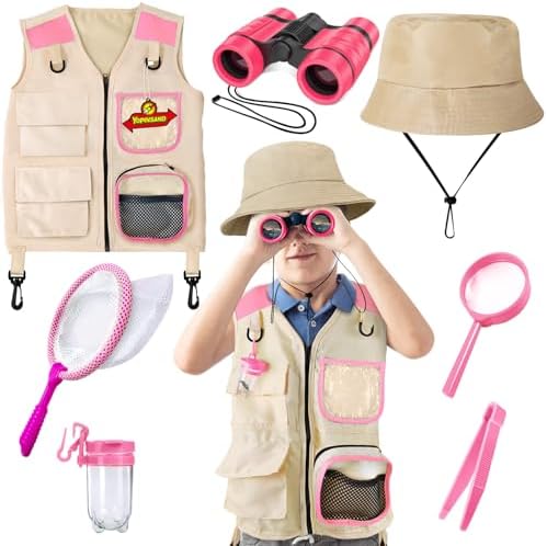 Chaleco De Explorador Para Niños – Kit De Aventura Para Acampar Y Juego De Rol (Poliéster)