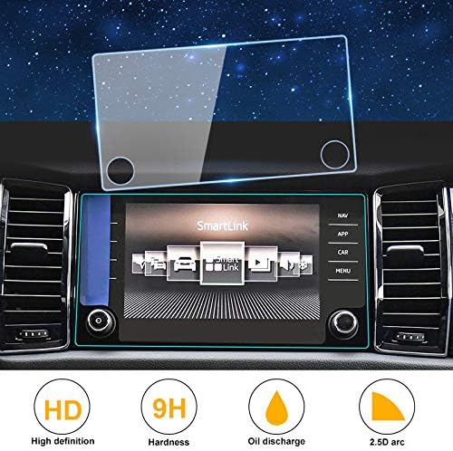 Delhisalesmart 8 Inch Tempered Glass Car Navigation with 9H Infotainment System Screen Center Touchscreen Protector for Skoda KODIAQ 2018 2017