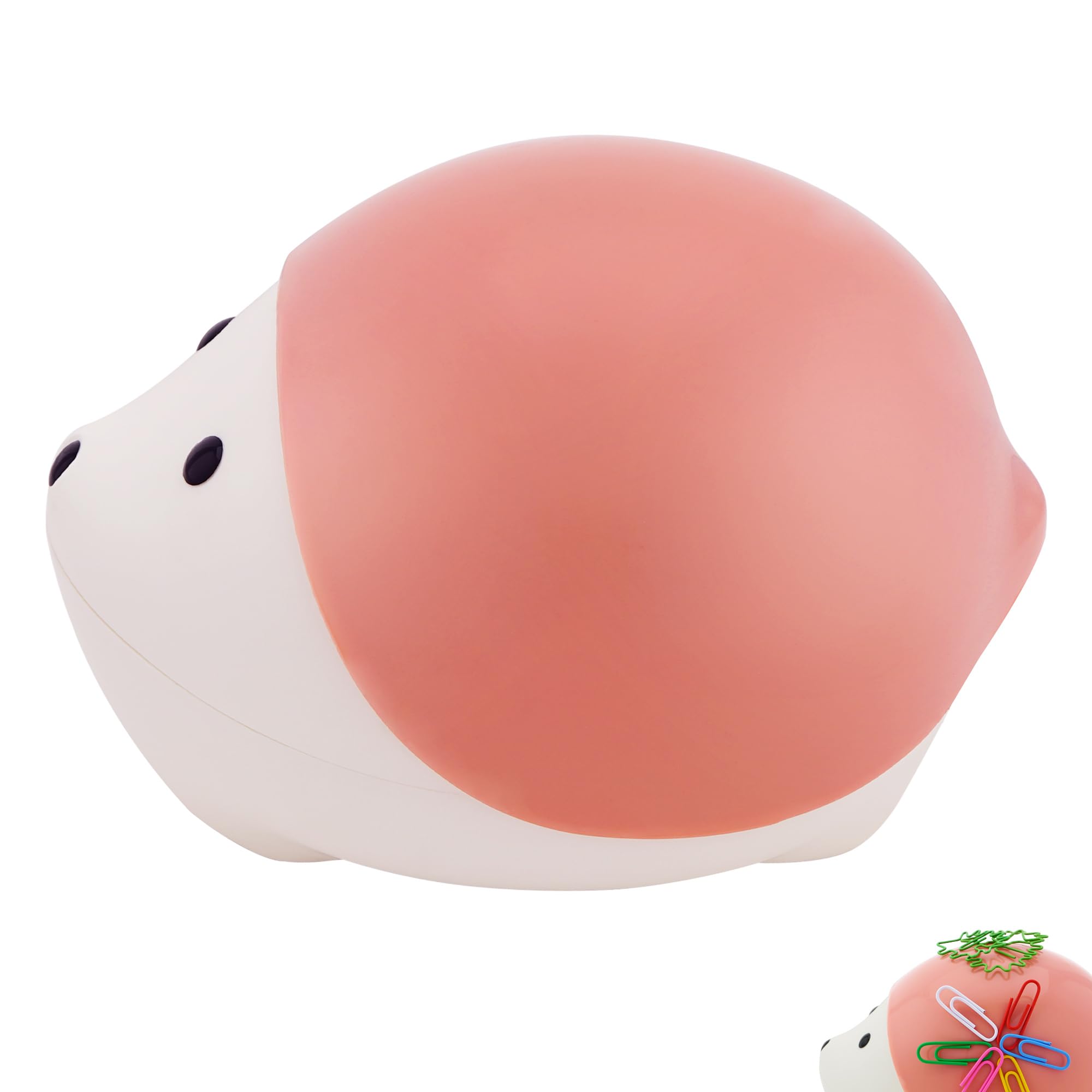 GlobleGarden Hedgehog Paper Clip Holders, Magnetic Clip Pins Dispenser, Binder Clip Organizer Holder, Document Clip Desk Accessories Container Box for Home Office