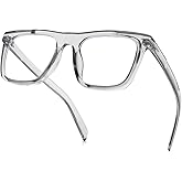 Gleyemor Blue Light Glasses for Men Women Trendy Square Frame Blue Light Blocking Lens Computer Glasses