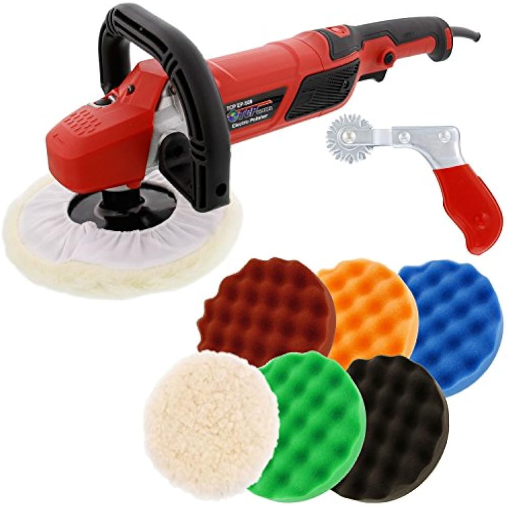 7" Professional High Performance Variable Speed Polisher 6 Pad Buffing Kit 848849011777 eBay